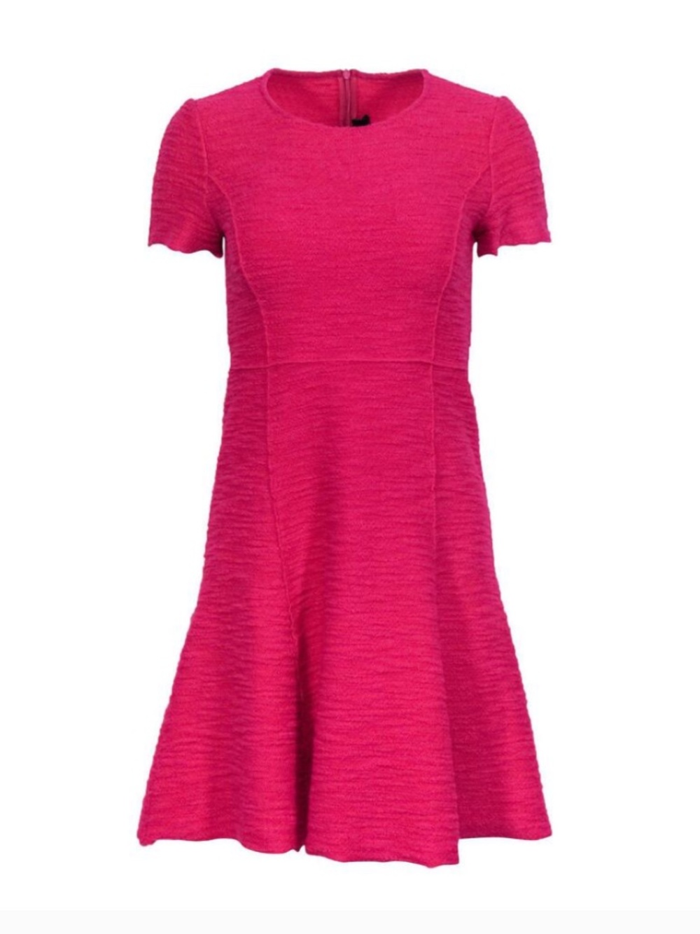 St. John Hot Pink Wool Knit A-line Dress, Size 10